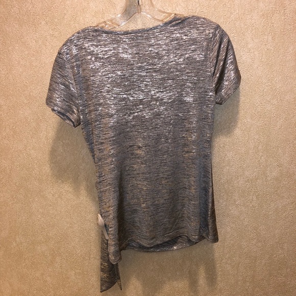 INC Womens Side Tie Metallic Top Silver XS New With Tags - Picture 7 of 7